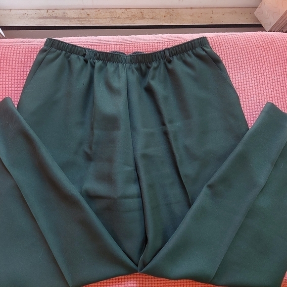 Tan Jay Forest Green Elastic Waist Dress Pants. Size 18 - Picture 1 of 9